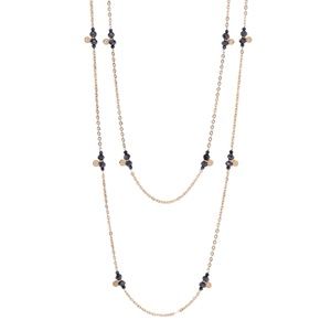 Hematite Glass Bead & Disc Necklace (NWOT)